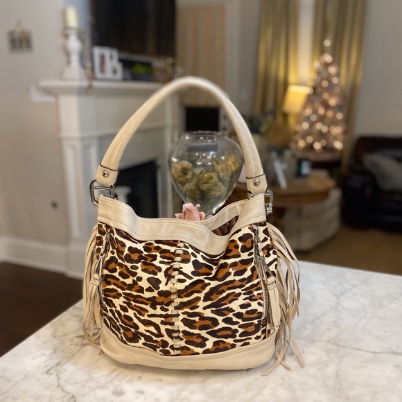 b. makowsky Handbags - 🤎B. MAKOWSKY CALF HAIR LEOPARD PRINT HOBO BAG!